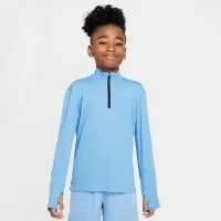 Nike Multi Big дитячі (для хлопчиків) Dri-FIT UV Long-Sleeve 1/2-Zip Top блакитний