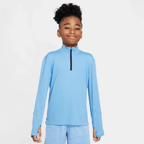 Nike Multi Big детские (для мальчиков) Dri-FIT UV Long-Sleeve 1/2-Zip Top синий