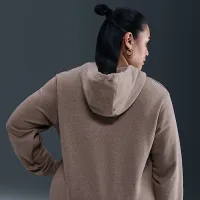 Nike Sportswear Club Fleece женская Full-Zip Толстовка с капюшоном (большие размеры) цвет коричневый