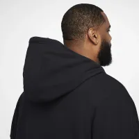 Nike Club Fleece мужские оверсайз French Terry Pullover Толстовка с капюшоном цвет черный