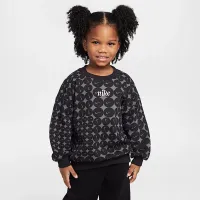Nike Essentials Little детские Printed French Terry Crew Top цвет серый