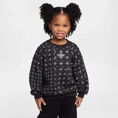 Nike Essentials Little детские Printed French Terry Crew Top цвет серый