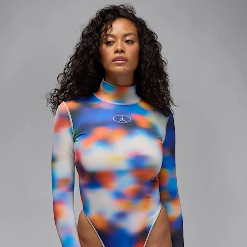 Nike Jordan Flight Mountainside женская Printed Long-Sleeve Bodysuit цвет серый