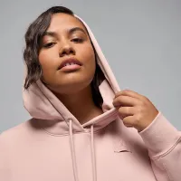Nike Jordan Flight Fleece женская Satin-Lined Pullover Толстовка с капюшоном (большие размеры) Pink