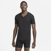 Nike Everyday Cotton Stretch мужские Slim Fit V-Neck Undershirt (2 пары) цвет черный