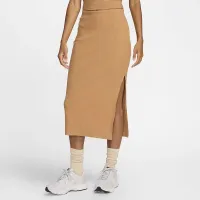 Nike Sportswear Chill Rib женская Slim Midi юбка цвет коричневый