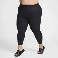 Nike Zenvy Rib жіноча Gentle-Support З високою талією 7/8 лосіни (великі розміри) колір чорний