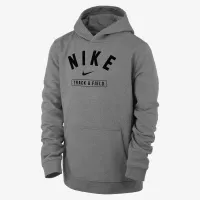Nike Club Fleece Big детские Track & Field Толстовка с капюшоном цвет серый