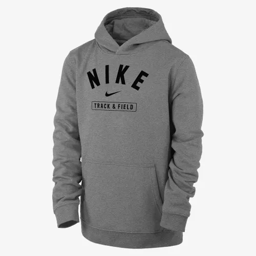 Nike Club Fleece Big детские Track & Field Толстовка с капюшоном цвет серый