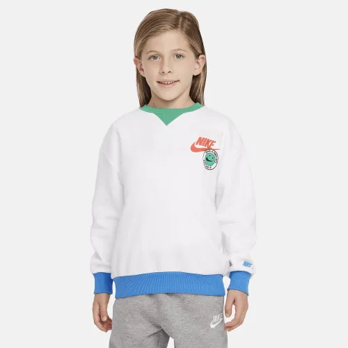 Nike Sportswear Little дитячі Colorblocked Rib Crew колір білий