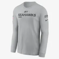 Seattle Seahawks Salute to Service Mascot Edge Legend мужские Nike NFL Long-Sleeve футболка цвет серый