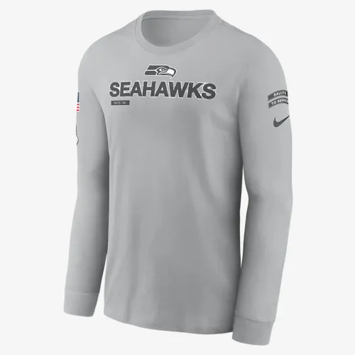 Seattle Seahawks Salute to Service Mascot Edge Legend чоловічі Nike NFL Long-Sleeve футболка колір сірий