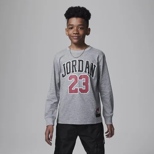 Nike Jordan Practice Flight Long Sleeve Tee Big Kids футболка колір сірий