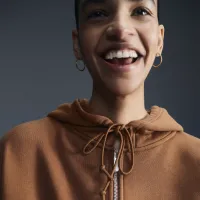 Nike Sportswear женская оверсайз Full-Zip French Terry Толстовка с капюшоном цвет коричневый