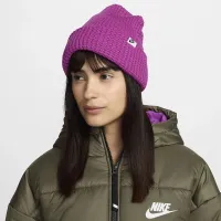 Nike Peak Waffle Knit Beanie колір фіолетовий