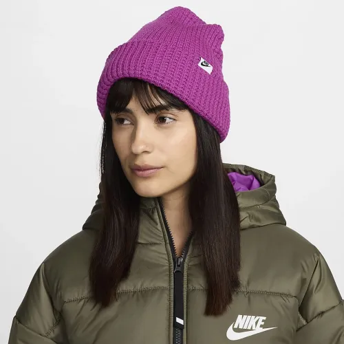 Nike Peak Waffle Knit Beanie колір фіолетовий