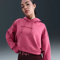 Nike Pro женская Therma-FIT Fleece Толстовка с капюшоном цвет фиолетовый