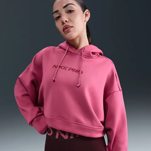 Nike Pro женская Therma-FIT Fleece Толстовка с капюшоном цвет фиолетовый