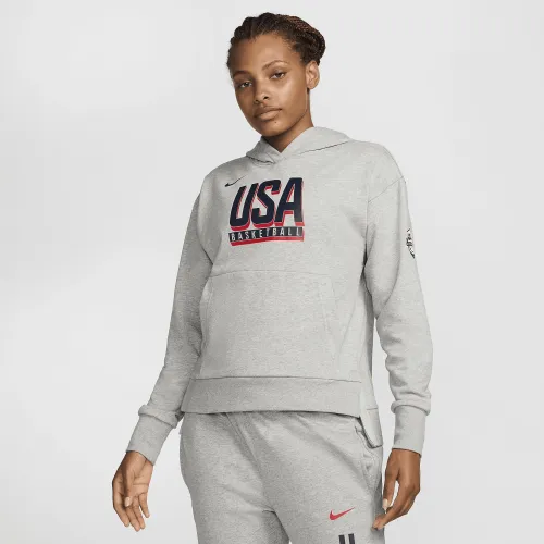 USA Practice женская Nike баскетбольные Толстовка с капюшоном цвет серый