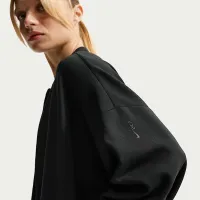Nike 24.7 ImpossiblySoft женская Dri-FIT оверсайз Crew-Neck Full-Zip Top цвет черный
