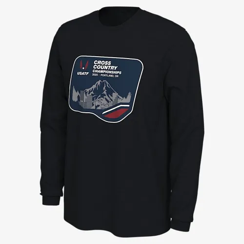 Nike 2025 USATF чоловічі Long-Sleeve Running футболка колір чорний
