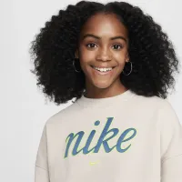 Nike Sportswear Club Fleece Girls' Boxy Crew-Neck свитшот цвет серый