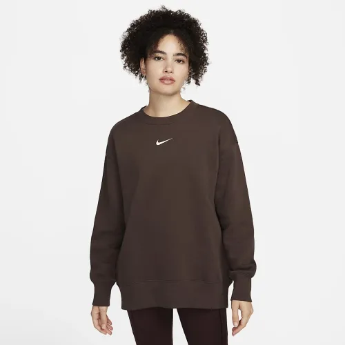 Nike Sportswear Phoenix Fleece женская оверсайз Crew-Neck свитшот цвет коричневый