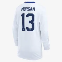 Alex Morgan USWNT 2024 Stadium Home Big детские Nike Dri-FIT Long-Sleeve Soccer Jersey цвет белый