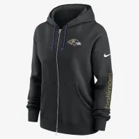 Baltimore Ravens Phoenix жіноча Nike NFL Full-Zip Толстовка з капюшоном колір чорний