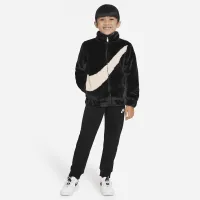 Nike Little детские Swoosh Faux Fur Куртка цвет черный