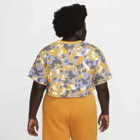 Nike Sportswear жіноча Short-Sleeve Printed Crop Top (великі розміри) колір фіолетовий