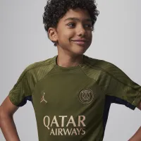 Nike Paris Saint-Germain Strike Fourth Big детские Jordan Dri-FIT Soccer Knit Top цвет зеленый
