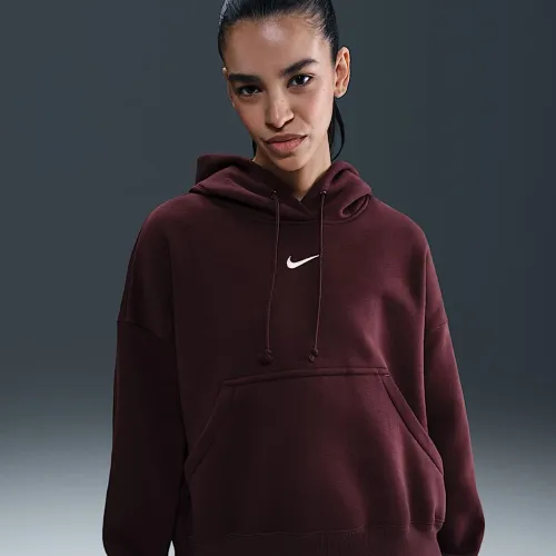 Nike Sportswear Phoenix Fleece женская Over-оверсайз Pullover Толстовка с капюшоном цвет красный