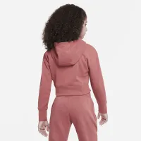 Nike Sportswear Club Big детские (Girls') French Terry Cropped Толстовка с капюшоном цвет красный