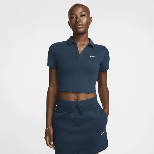 Nike Sportswear Essential женская Short-Sleeve Polo Top синий
