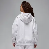 Nike Jordan Flight Fleece женская Satin-Lined Pullover Толстовка с капюшоном цвет коричневый