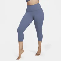 Nike Zenvy женская Gentle-Support С высокой Талией Cropped лосины синий