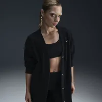 Nike Sportswear Phoenix Fleece женская оверсайз Long Cardigan цвет черный