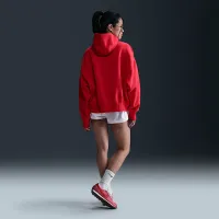 Nike Sportswear Phoenix Fleece женская Over-оверсайз Pullover Толстовка с капюшоном цвет красный