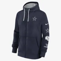 Dallas Cowboys Multi Logo чоловічі Nike NFL Full-Zip Толстовка з капюшоном блакитний
