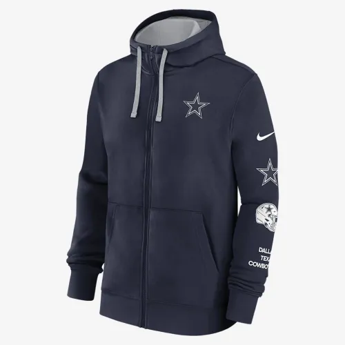 Dallas Cowboys Multi Logo чоловічі Nike NFL Full-Zip Толстовка з капюшоном блакитний