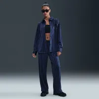 Nike Sportswear жіноча оверсайз Jacquard Striped Button-Down Shirt блакитний