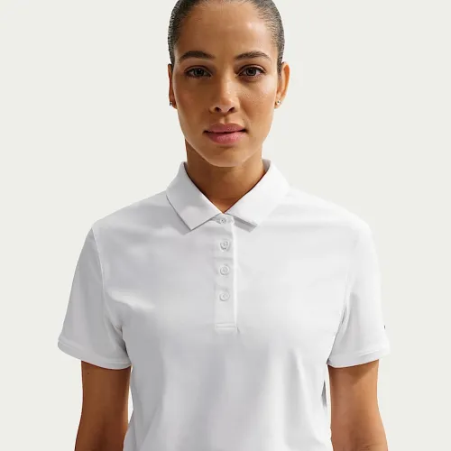 Nike Victory женская Dri-FIT Short-Sleeve Cropped для гольфа Polo цвет белый