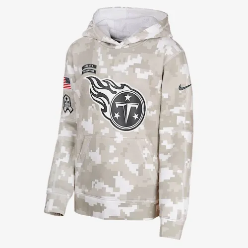 Tennessee Titans Salute to Service Primary Edge Club Big детские Nike NFL Pullover Толстовка с капюшоном цвет белый