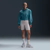 Nike Sportswear Phoenix Fleece женская Loose Cropped Full-Zip Толстовка с капюшоном синий