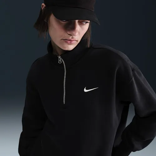 Nike Sportswear Phoenix Fleece женская оверсайз 1/4-Zip свитшот цвет черный