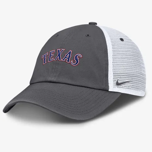 Texas Rangers Wordmark Club мужские Nike MLB Trucker Adjustable Hat цвет серый