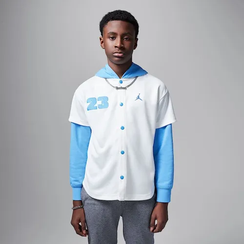 Nike Jordan Big дитячі Hooded Jumpman Baseball Pullover колір білий