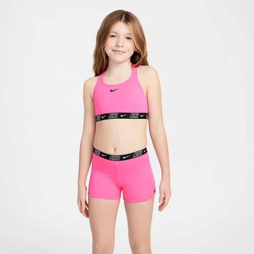 Nike Swim Big детские (Girls') Racerback Bikini and шорты набор Pink