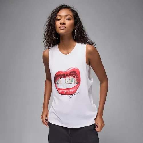 Nike Jordan Flight жіноча Sleeveless Graphic футболка колір білий